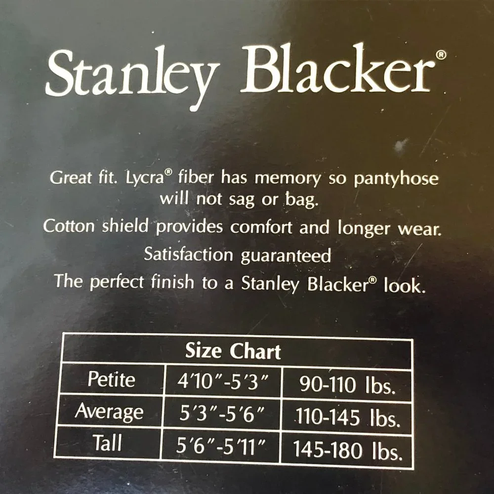 Stanley Blacker Vtg '92 Control Top Sheer Pantyhose COFFEE size Average New